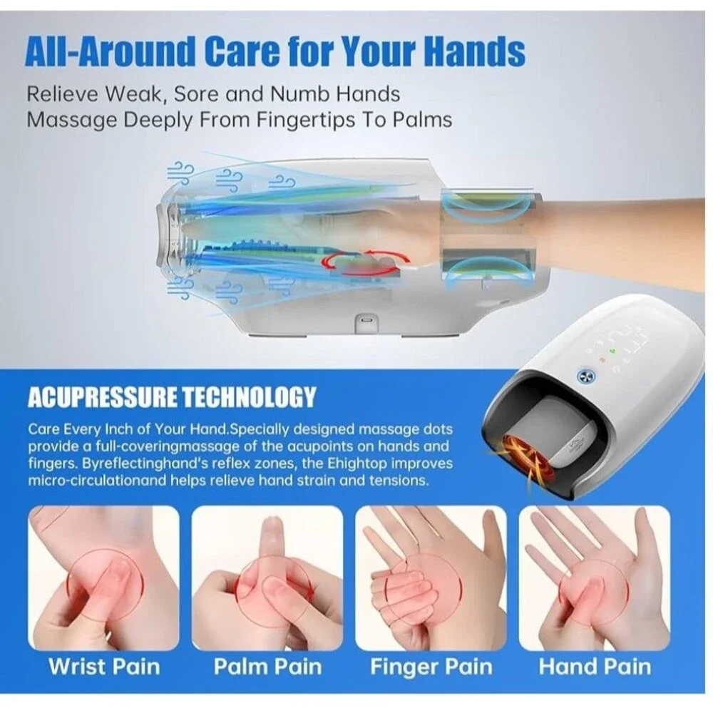 New Hand Massager with Heat, Compression, and Kneading Massage